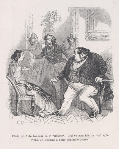 Minulta riistettiin onni poimia se... Näin sata kertaa ketterän kilpailijan..., 1843. tekijältä Jean Ignace Isidore Gérard