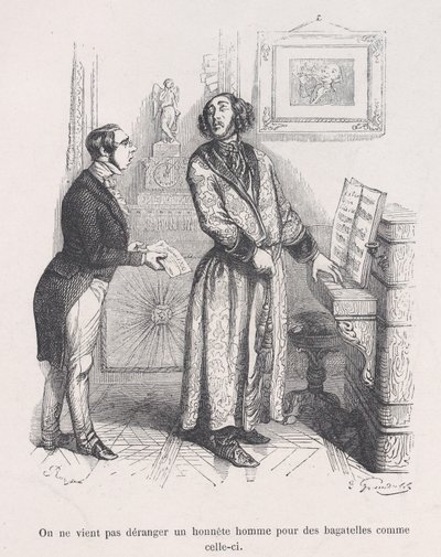 Rehellistä miestä ei kiusata tällaisilla pikkujutuilla. Human pienistä kurjista..., 1843. tekijältä Jean Ignace Isidore Gérard