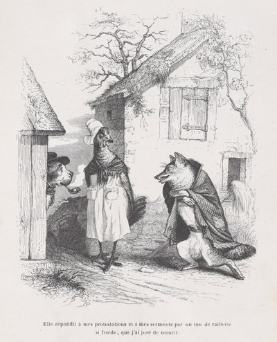 Hän vastasi protesteihini ja valoihini pilkan sävyllä, joka oli niin kylmä, että vannoin ..., n. 1837-47. tekijältä Jean Ignace Isidore Gérard