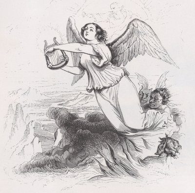 Karkotettu enkeli Bérangerin täydellisistä teoksista, 1836. tekijältä Jean Ignace Isidore Gérard