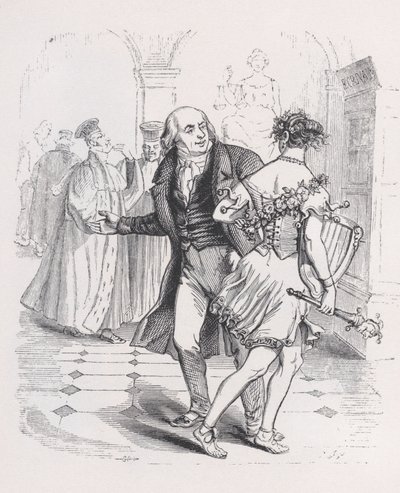 Pakeneva muusa Bérangerin täydellisistä teoksista, 1836. tekijältä Jean Ignace Isidore Gérard