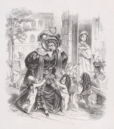 Köyhä putti teoksesta The Complete Works of Béranger, 1836. tekijältä Jean Ignace Isidore Gérard