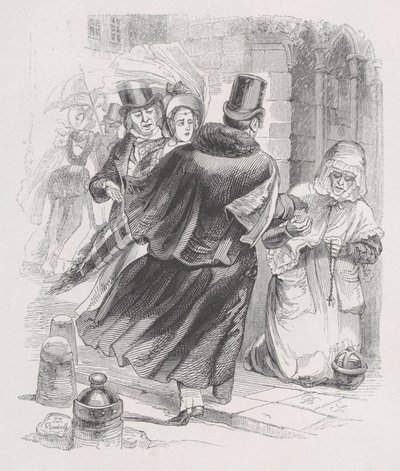 Köyhä nainen elokuvasta The Complete Works of Béranger, 1836. tekijältä Jean Ignace Isidore Gérard