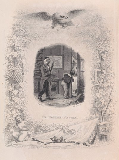 Koulumestari Bérangerin lauluista, 1829. tekijältä Jean Ignace Isidore Gérard