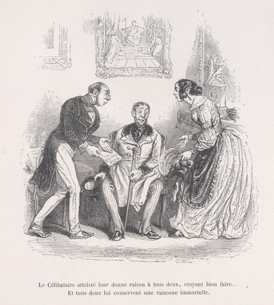 Sureva leski antaa heille molemmille oikeuden tehdä hyvää... Ja he molemmat säilyttävät ikuisuuden..., 1843. tekijältä Jean Ignace Isidore Gérard