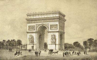 LArc de Triomphe, Pariisi, kaiverrettu Auguste Bryn toimesta tekijältä Jean Jacottet