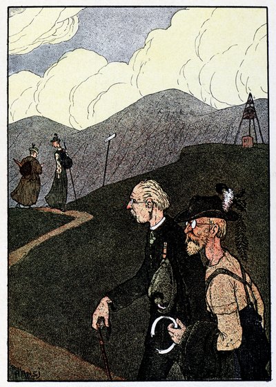 Vogesen Bilder; Spaziergang auf den Kämmen von Jean-Jacques (1873-1951) Waltz