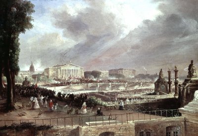 Ranskan toisen tasavallan julistaminen, Place de la Concorde, 24. helmikuuta tekijältä Jean Jacques (after) Champin