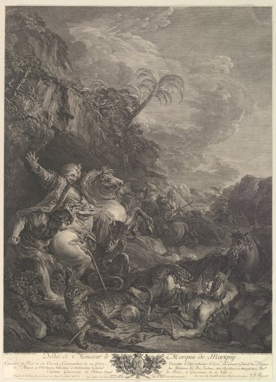 Tiger Chase Tiger Chase, 17th century. tekijältä Jean Jacques Flipart