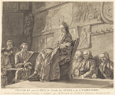 Kilpailu pään ja ilmaisun tutkimuksen palkinnosta tekijältä Jean Jacques Flipart after Charles Nicolas Cochin II