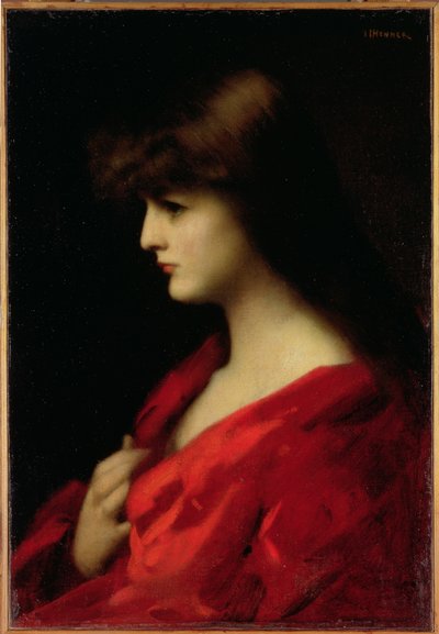 Tutkimus naisesta punaisessa, 1890-luvun alku tekijältä Jean Jacques Henner