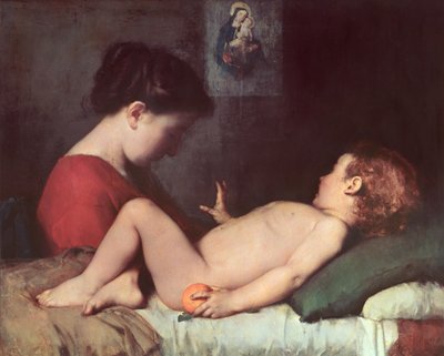 Heräävä lapsi tekijältä Jean Jacques Henner