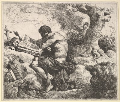 Pyhä Hieronymus maisemassa, 1762-63. tekijältä Jean Jacques Lagrenee