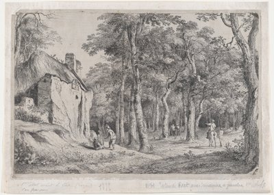 Mökki metsän sisäänkäynnillä, 1772. tekijältä Jean Jacques de Boissieu