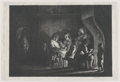 Ilta kylässä, 1800. tekijältä Jean Jacques de Boissieu