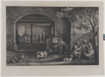 Saint-Jean-de-Touslasin maatilan sisustus, 1793. tekijältä Jean Jacques de Boissieu