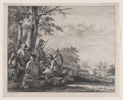 Talonpojat lepäävät, 1803. tekijältä Jean Jacques de Boissieu