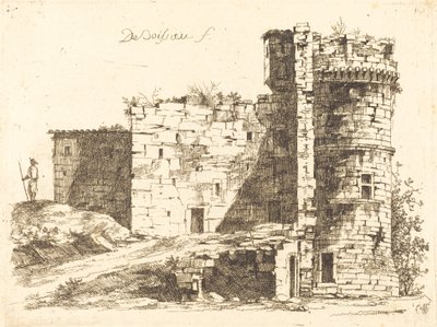 Chateau Saint-Chamondin rauniot, Loire tekijältä Jean Jacques de Boissieu