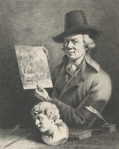 Omakuva lehmien kanssa, 1796. tekijältä Jean Jacques de Boissieu