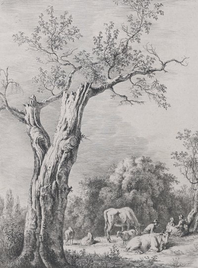 Kevät, Saint-Chamondissa vuonna 1795 valmistuneen piirustuksen jälkeen. tekijältä Jean Jacques de Boissieu