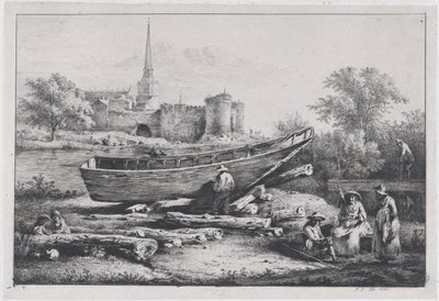 Rakennustyömaa, Savigny, 1803. tekijältä Jean Jacques de Boissieu