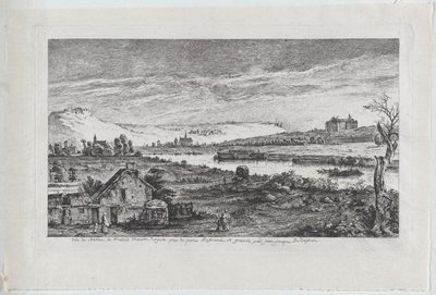 Näkymä Madridin linnalle, lähellä Pariisia, 1764. tekijältä Jean Jacques de Boissieu