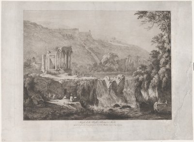 Näkymä Tiburtine Sibylin temppelistä, 1809. tekijältä Jean Jacques de Boissieu