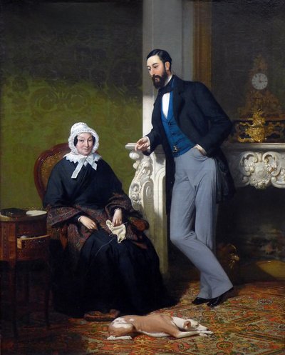Muotokuva rouva Costesta, syntyperäisestä Reboulhista ja hänen poikastaan ​​Alphonse Coste-Reboulhista tekijältä Jean Jalabert