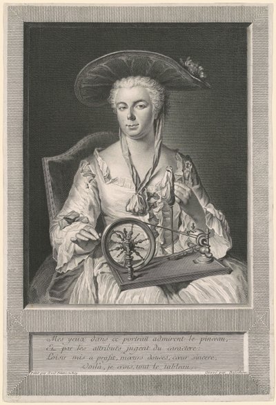 Madame Arlon Spinning Silk tekijältä Jean Joseph Balechou, after Jacques Andre Joseph Camelot Aved