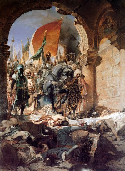 Mehmet II:n tulo Konstantinopoliin, 1876. tekijältä Jean Joseph Benjamin Constant