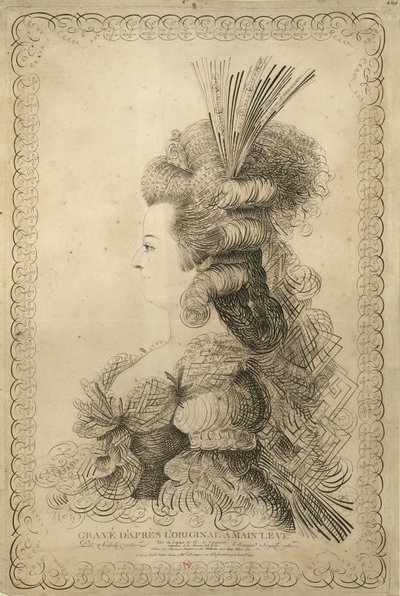 Muotokuva Marie Antoinettesta 1755-1793, Itävallan arkkiherttuatar ja kuningatar..., 1787. tekijältä Jean Joseph Bernard