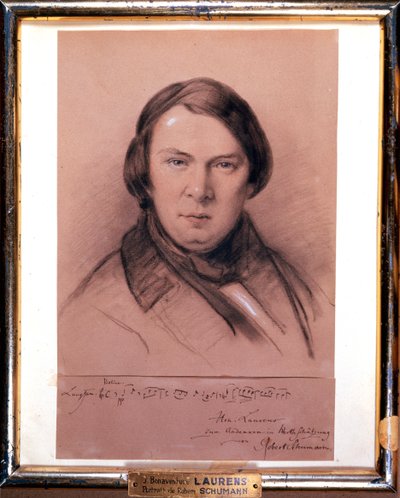 Robert Schumann, saksalainen säveltäjä, 1800-luvun puoliväli tekijältä Jean Joseph Bonaventure Laurens