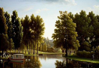 ranska: Le parc à Mortefontaine Mortefontainen puisto tekijältä Jean Joseph Xavier Bidauld