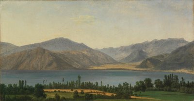 Fucino-järvi ja Abruzzon vuoret tekijältä Jean Joseph Xavier Bidauld