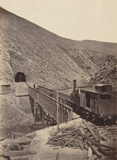 Jalon-silta ja -tunneli, Madridista Zaragozaan,c. 1860-1865 (kuva) tekijältä Jean Laurent