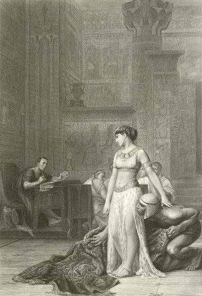 Cleopatra ja Caesar (kaiverrus) tekijältä Jean Leon (after) Gerome