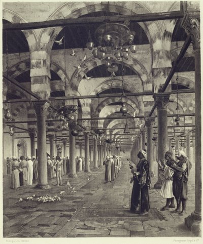 Julkinen rukous Amronin moskeijassa, kokoelmasta Jean-Leon Geromen teosten kokoelma 100 syväpainossa tekijältä Jean Leon (after) Gerome