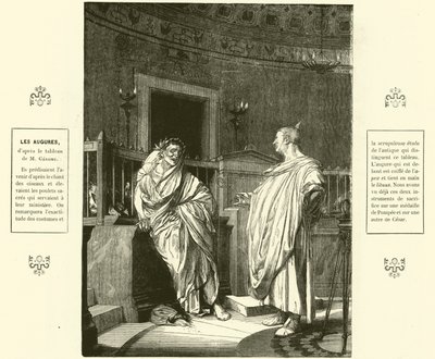 Kaksi Auguria, antiikin Rooman pappeja (kaiverrus) tekijältä Jean Leon (after) Gerome