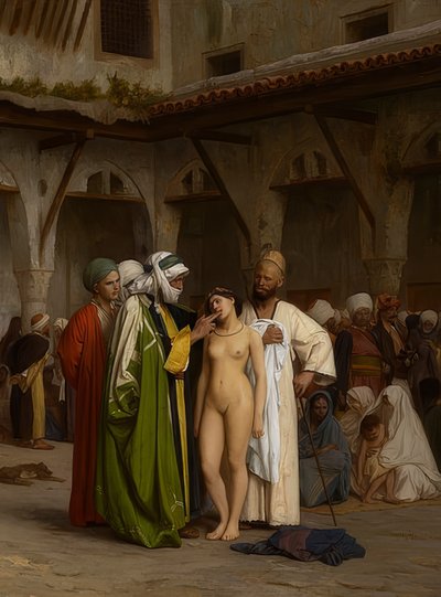 Orjamarkkinat. Noin 1867 tekijältä Jean Leon Gerome