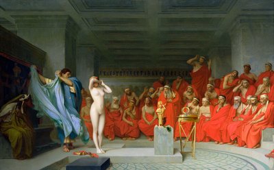 Phryne Areopagen edessä tekijältä Jean Leon Gerome