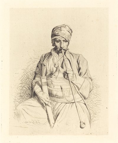 Istuva arabi ja piippu tekijältä Jean Leon Gerome