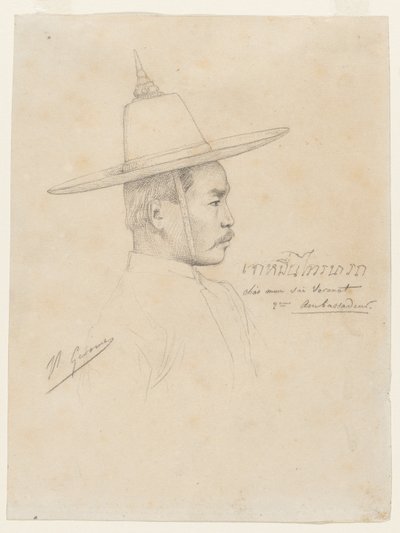 Tutkimus Siamin suurlähettiläiden vastaanottoa varten Fontainebleaussa, 1861-1864. tekijältä Jean Leon Gerome