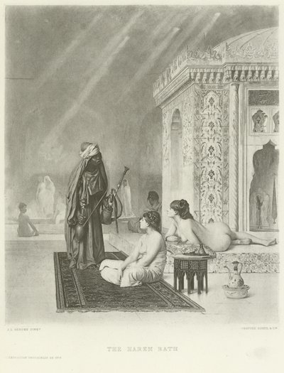 Haremikylpylä (kaiverrus) tekijältä Jean Leon Gerome