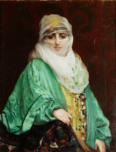 Nainen Konstantinopolista, seisomassa, n. 1876 tekijältä Jean Leon Gerome