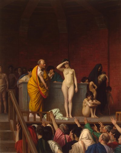 Orjamarkkinat antiikin Roomassa tekijältä Jean Leon Gerome