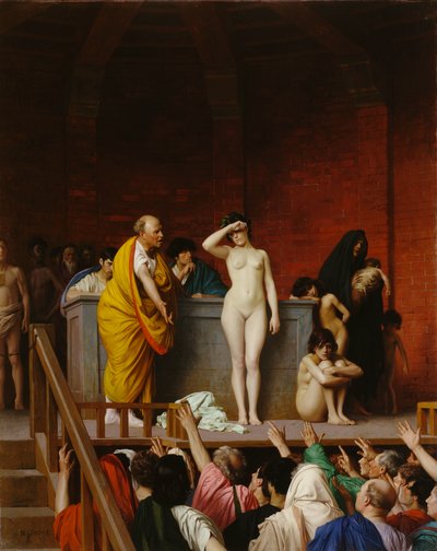 Orjamarkkinat antiikin Roomassa tekijältä Jean Leon Gerome
