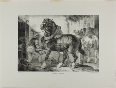 A French Farrier, levy 12 eri aiheista, jotka on piirretty elämästä ja kivestä (The English Suite). tekijältä Jean Louis André Théodore Géricault