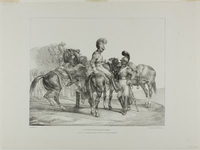 A Party of Life Guards, levy 5 eri aiheista, jotka on piirretty elävästä elämästä ja kivestä (The English Suite). tekijältä Jean Louis André Théodore Géricault