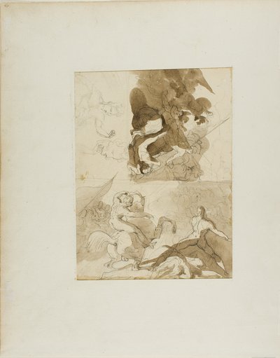 Luonnoksia ratsuväen taistelua varten tekijältä Jean Louis André Théodore Géricault