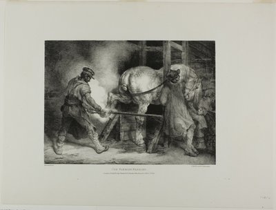 The Flemish Farrier, levy 4 teoksesta Various Subjects Drawn from Life and on Stone (The English Suite). tekijältä Jean Louis André Théodore Géricault